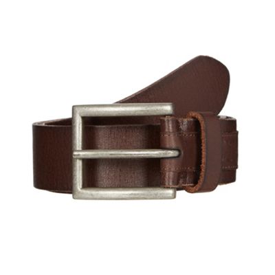 RJR.John Rocha Designer dark brown leather debossed logo belt